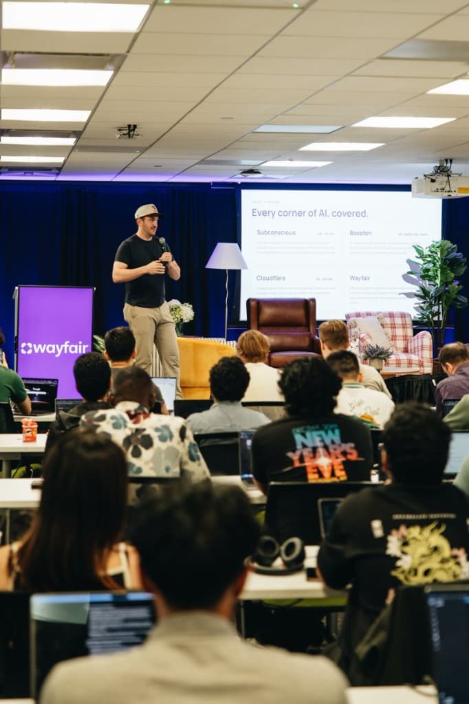 Kickoff presentation on stage at Wayfair HQ
